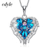 Top Quality 925 Sterling Silver Jewelry Fashion Women Four Colors Crystal Heart  Angel Wing Pendants Necklace Wholesale | Vimost Shop.