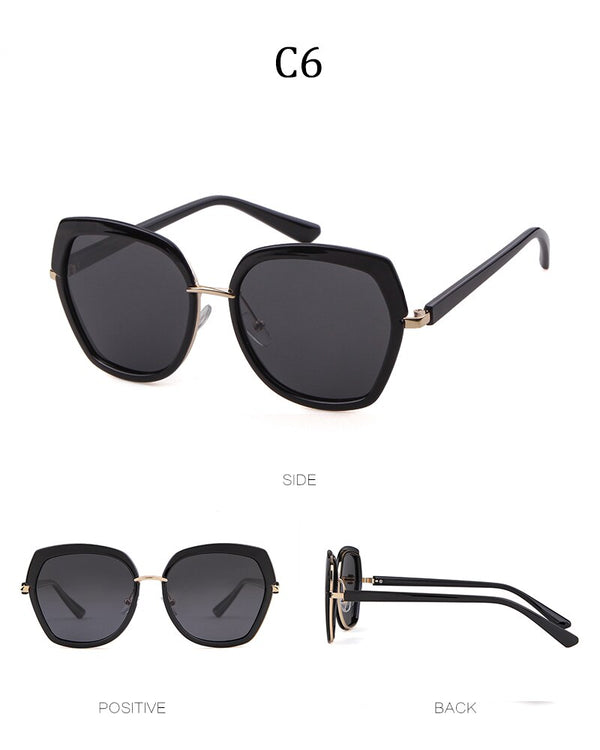 Square sunglasses women men brand designer vintage classics black ploygon eye wear female male driver shades | Vimost Shop.