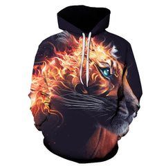 3D Print Flame Tiger Hoodie Men Sweatshirt Men Women Hoodies Plus Size Pullover Novelty 6XL Casual Animal Coats | Vimost Shop.