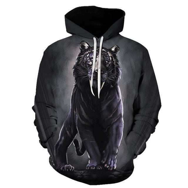 3D Print Flame Tiger Hoodie Men Sweatshirt Men Women Hoodies Plus Size Pullover Novelty 6XL Casual Animal Coats | Vimost Shop.
