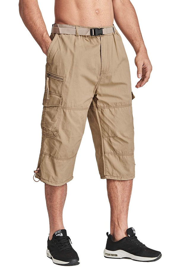 Men Tactical Capri Pants Military Cotton 3/4 Below Knee Trousers Army Airsoft Paintball Elastic Waist Cargo Work Pants | Vimost Shop.