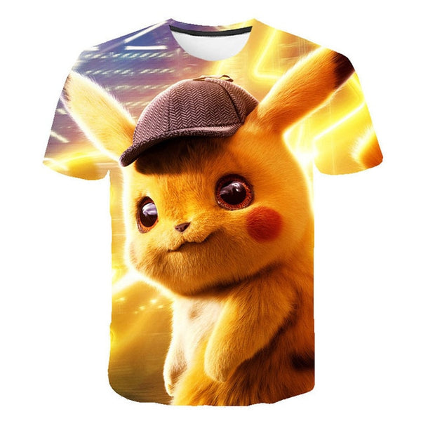 3D Movie Detective Pokemon Pikachu T-shirt For Boy/girl Tshirts Fashion Summer Casual Tees Anime Cute Cartoon Clothes | Vimost Shop.