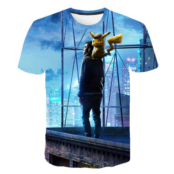 3D Movie Detective Pokemon Pikachu T-shirt For Boy/girl Tshirts Fashion Summer Casual Tees Anime Cute Cartoon Clothes | Vimost Shop.