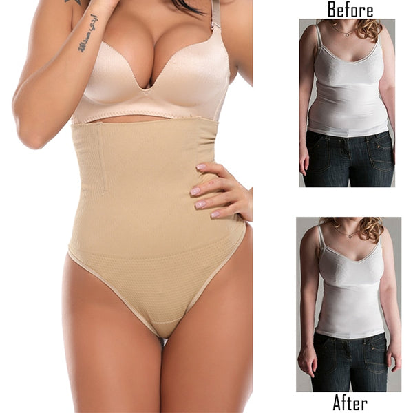 Women Sexy Thong Tummy Control Slimming Panties High Waist Trainer Seamless Shapewear Girdle Bodysuit Body Shaper | Vimost Shop.