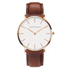 High Quality Rose Gold Dial Watch Men Leather Waterproof Wristwatch Women Dress Fashion Japan Quartz Movement