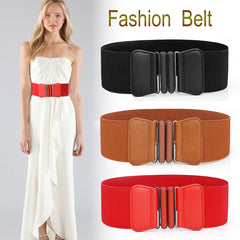 Plus size belt elastic wide red leather fashion big ladies belts for women dress coat designer stretch corset belt | Vimost Shop.