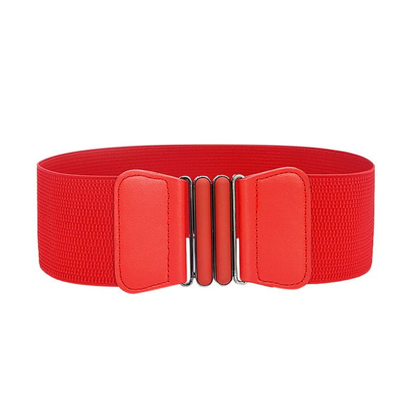 Plus size belt elastic wide red leather fashion big ladies belts for women dress coat designer stretch corset belt | Vimost Shop.