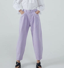 Women pants vintage denim pants casual streetwear fashion violet mom jeans | Vimost Shop.