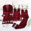 Women Sexy Lace Robe Pajamas Sleepwear Kit Sleeveless  Nightwear | Vimost Shop.