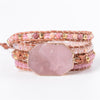 Natural Stone Bracelet 5 Wraps Bracelet Handmade Boho Pink Bracelet For Women Bracelet | Vimost Shop.