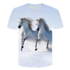 Men Streetwear Round Neck Short Sleeve Tees Tops Funny Animal Male Clothes Casual Run Horse 3D Print Tshirt | Vimost Shop.