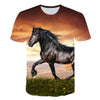 Men Streetwear Round Neck Short Sleeve Tees Tops Funny Animal Male Clothes Casual Run Horse 3D Print Tshirt | Vimost Shop.