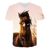 Men Streetwear Round Neck Short Sleeve Tees Tops Funny Animal Male Clothes Casual Run Horse 3D Print Tshirt | Vimost Shop.