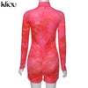 Skinny women zipper playsuits sexy rompers clubwear print full sleeve sportwear turtleneck | Vimost Shop.