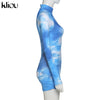 Skinny women zipper playsuits sexy rompers clubwear print full sleeve sportwear turtleneck | Vimost Shop.