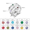 Personalized Mothers Rings Custom Name Birthstone Wrap Rings for Women Engraved Jewelry Anniversary Gifts for Mom | Vimost Shop.