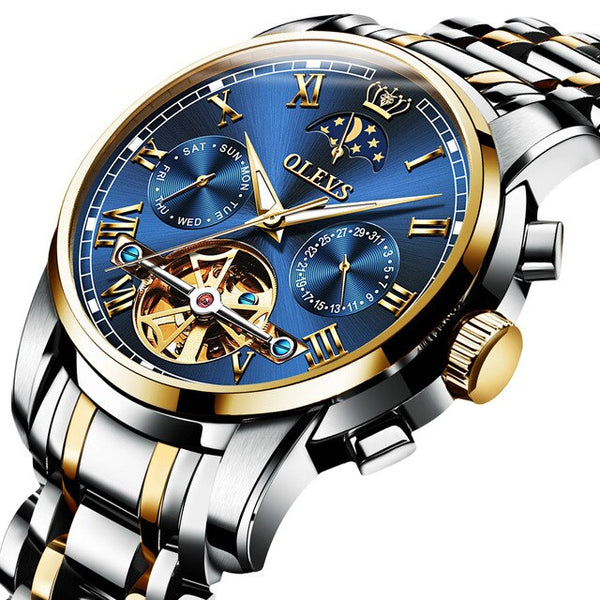 Watch Automatic mechanical watch  Stianless Top Brand Dress Luxury moon phaseTourbillon Wristwatch Gifts for Male | Vimost Shop.