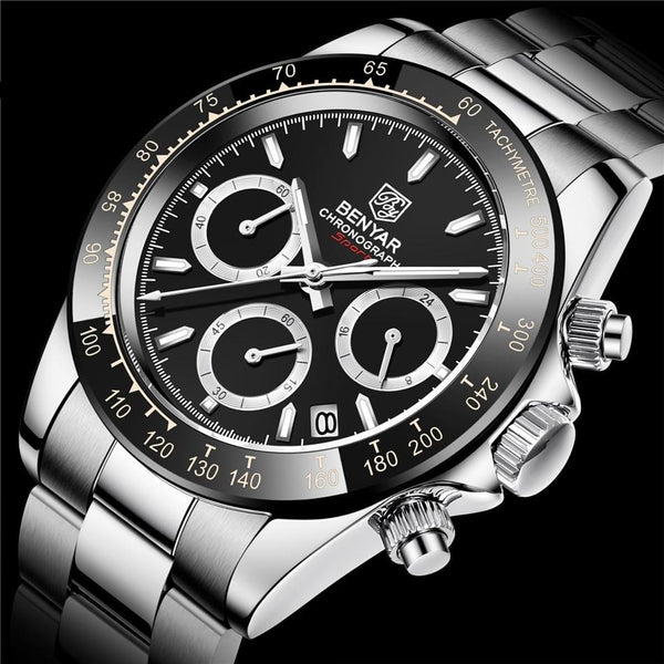 Men Watches Top Luxury BrandFull Steel Waterproof Sport Quartz Watch Men Fashion Date Clock Chronograph | Vimost Shop.