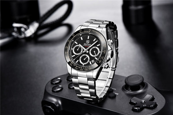 Men Watches Top Luxury BrandFull Steel Waterproof Sport Quartz Watch Men Fashion Date Clock Chronograph | Vimost Shop.