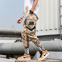 Streetwear Ribbons Casual Pants Men Black Slim Mens Joggers Pants Side-pockets Cotton Camouflage Man Trousers | Vimost Shop.