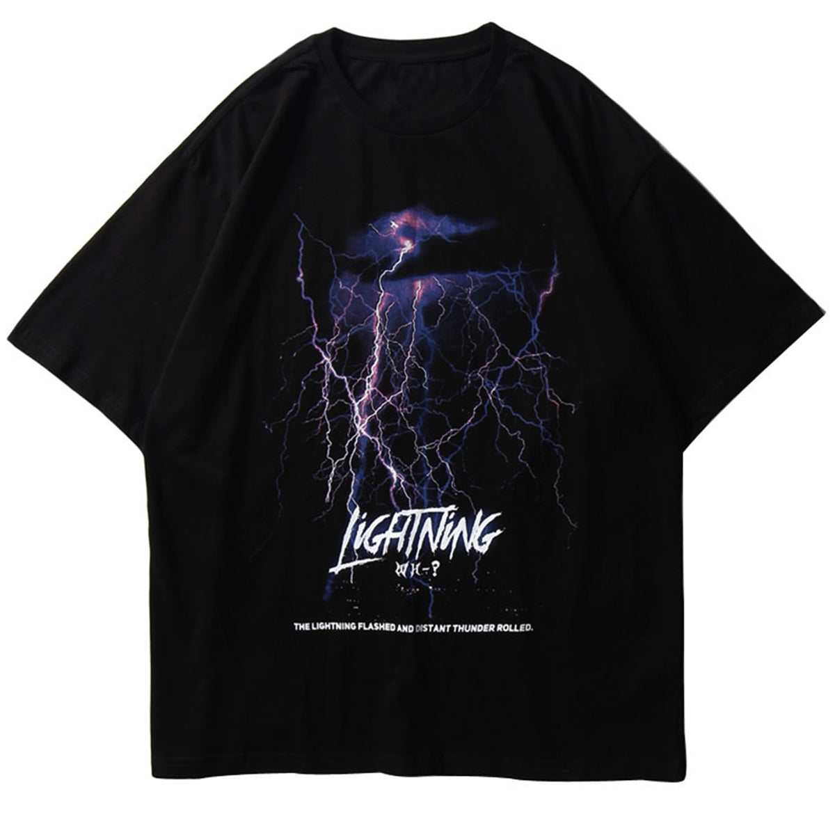 Lightning Print T Shirt Men Summer Casual Tshirt Tees Hip Hop Harajuku Loose Streetwear Short Sleeve Shirts | Vimost Shop.