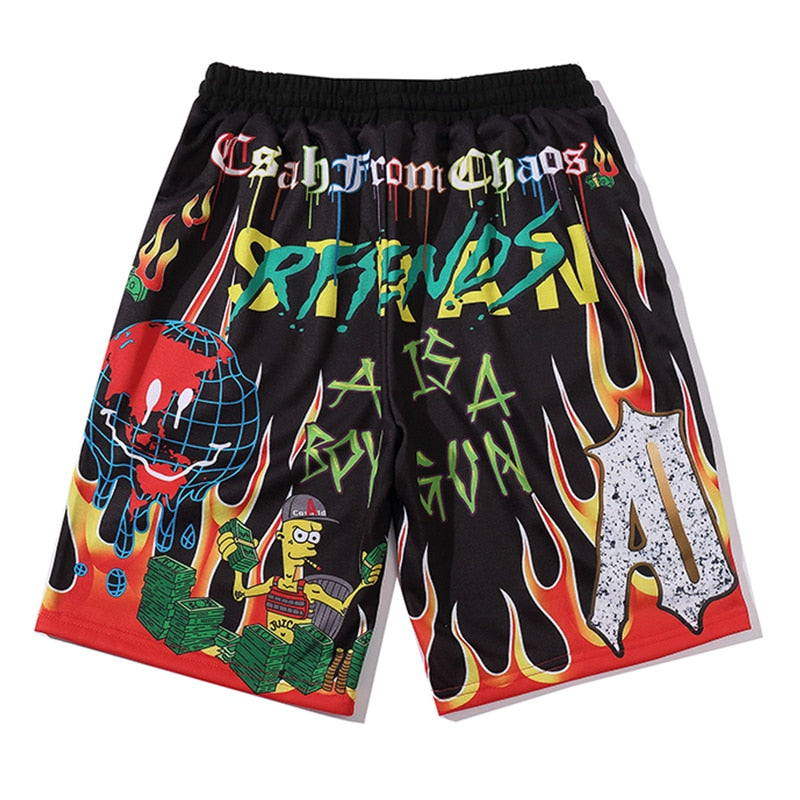 Men Shorts Hip Hop Bermuda Style Elastic Waist High Street Summer | Vimost Shop.