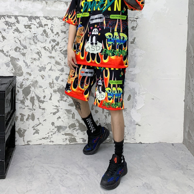 Men Shorts Hip Hop Bermuda Style Elastic Waist High Street Summer | Vimost Shop.