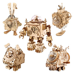 ROKR Steampunk Music Box 3D Wooden Puzzle Assembled Model Building Kit Toys For Children Birthday Gift Drop Shipping | Vimost Shop.