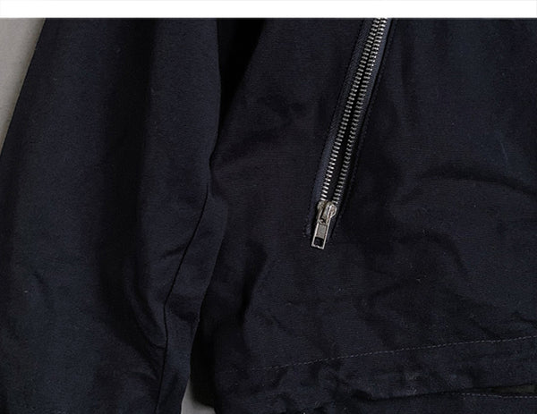 Hip Hop Cargo Jackets Men 2020 Letter Printed Autumn Casual Streetwear Harajuku Ribbons Pockets Turtleneck Coats | Vimost Shop.