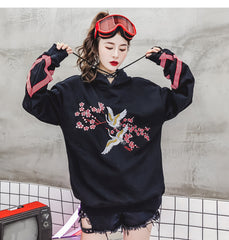 Flower Animal Embroidery Pullover Hoodie Men Chinese Style Casual Hoodies Sweatshirts Fashion Hip Hop Streetwear | Vimost Shop.