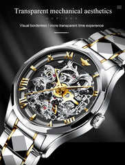 Men Mechanical Wristwatch Automatic Watch Men Skeleton OUPINKE Tungsten steel Sapphire Watch relogio masculino | Vimost Shop.