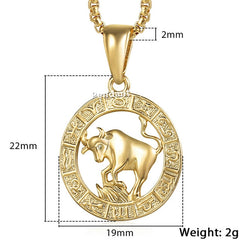 Hot Sale 12 Constellations Zodiac Sign Gold Pendant Necklace for Women Men Fashion Gift Dropshipping Jewelry GPM24B