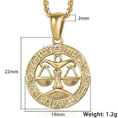 Hot Sale 12 Constellations Zodiac Sign Gold Pendant Necklace for Women Men Fashion Gift Dropshipping Jewelry GPM24B | Vimost Shop.