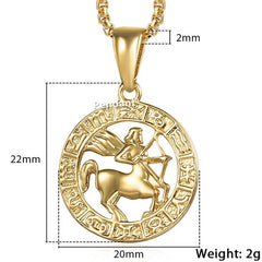 Hot Sale 12 Constellations Zodiac Sign Gold Pendant Necklace for Women Men Fashion Gift Dropshipping Jewelry GPM24B | Vimost Shop.