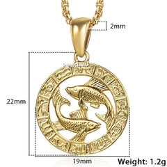 Hot Sale 12 Constellations Zodiac Sign Gold Pendant Necklace for Women Men Fashion Gift Dropshipping Jewelry GPM24B | Vimost Shop.