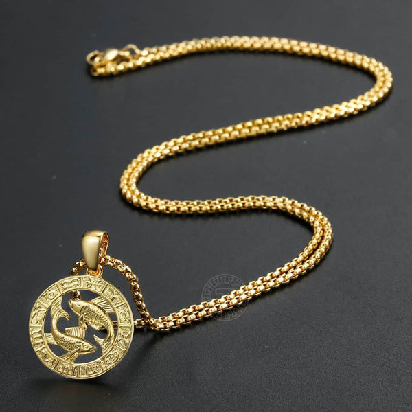 Hot Sale 12 Constellations Zodiac Sign Gold Pendant Necklace for Women Men Fashion Gift Dropshipping Jewelry GPM24B | Vimost Shop.