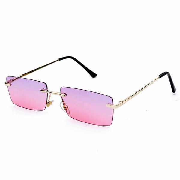 Small Rectangle Ladies Sunglasses Women Rimless Square Luxury Brand Polarized Sun Glasses UV400 Men Retro Eyewear Gradient | Vimost Shop.