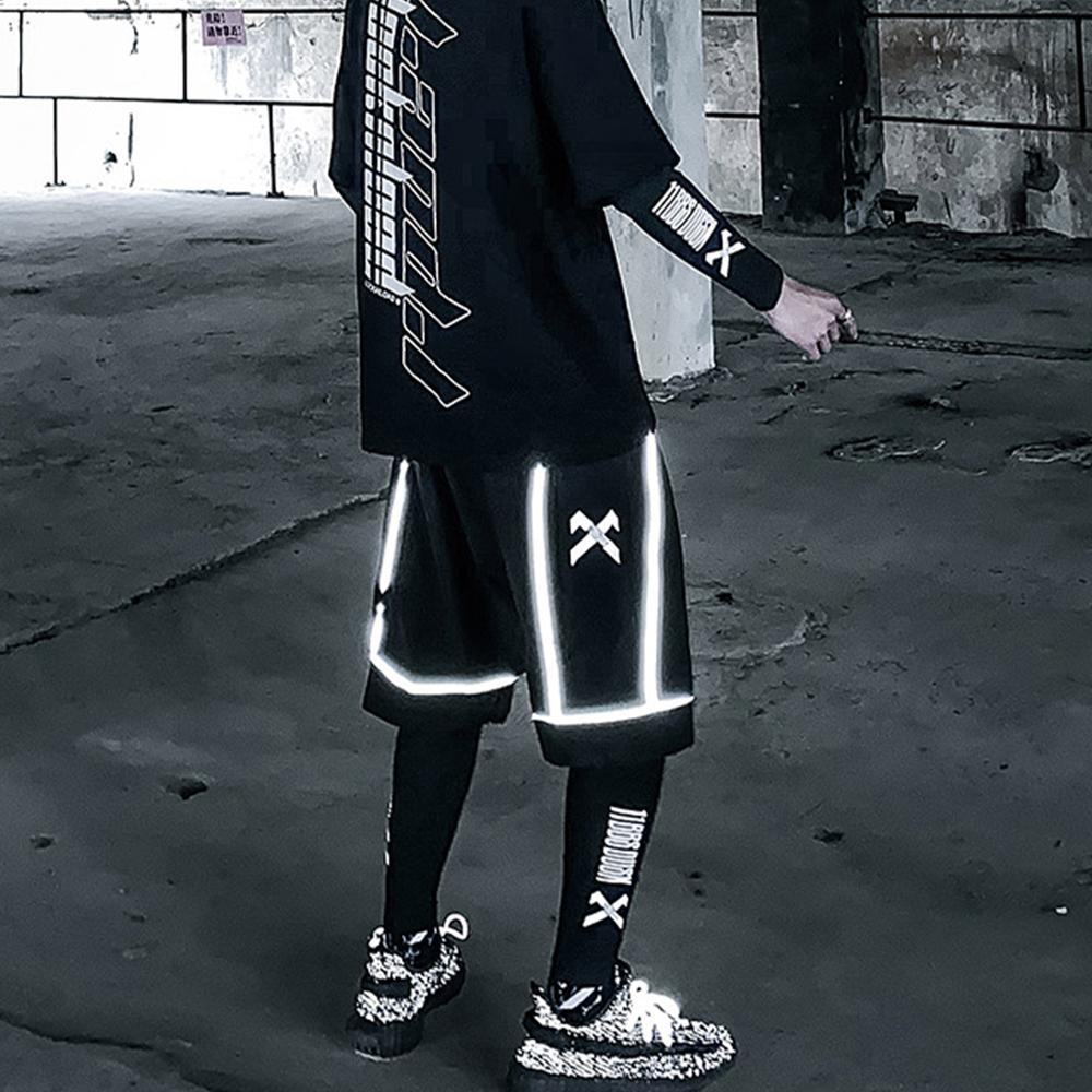 Reflective Hip Hop Shorts Mens  Summer Tactical Knee Length Male Short Pants Joggers Streetwear Cargo Shorts | Vimost Shop.