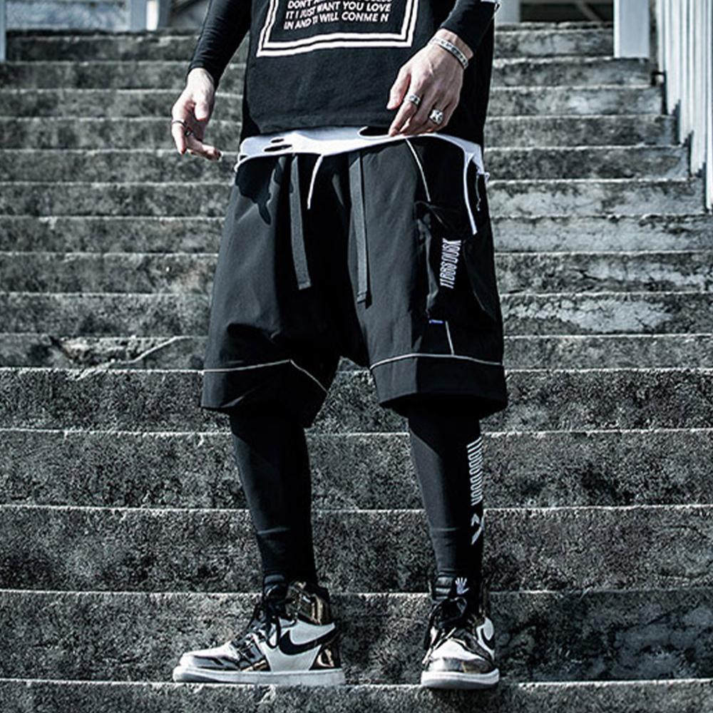 Reflective Hip Hop Shorts Mens  Summer Tactical Knee Length Male Short Pants Joggers Streetwear Cargo Shorts | Vimost Shop.