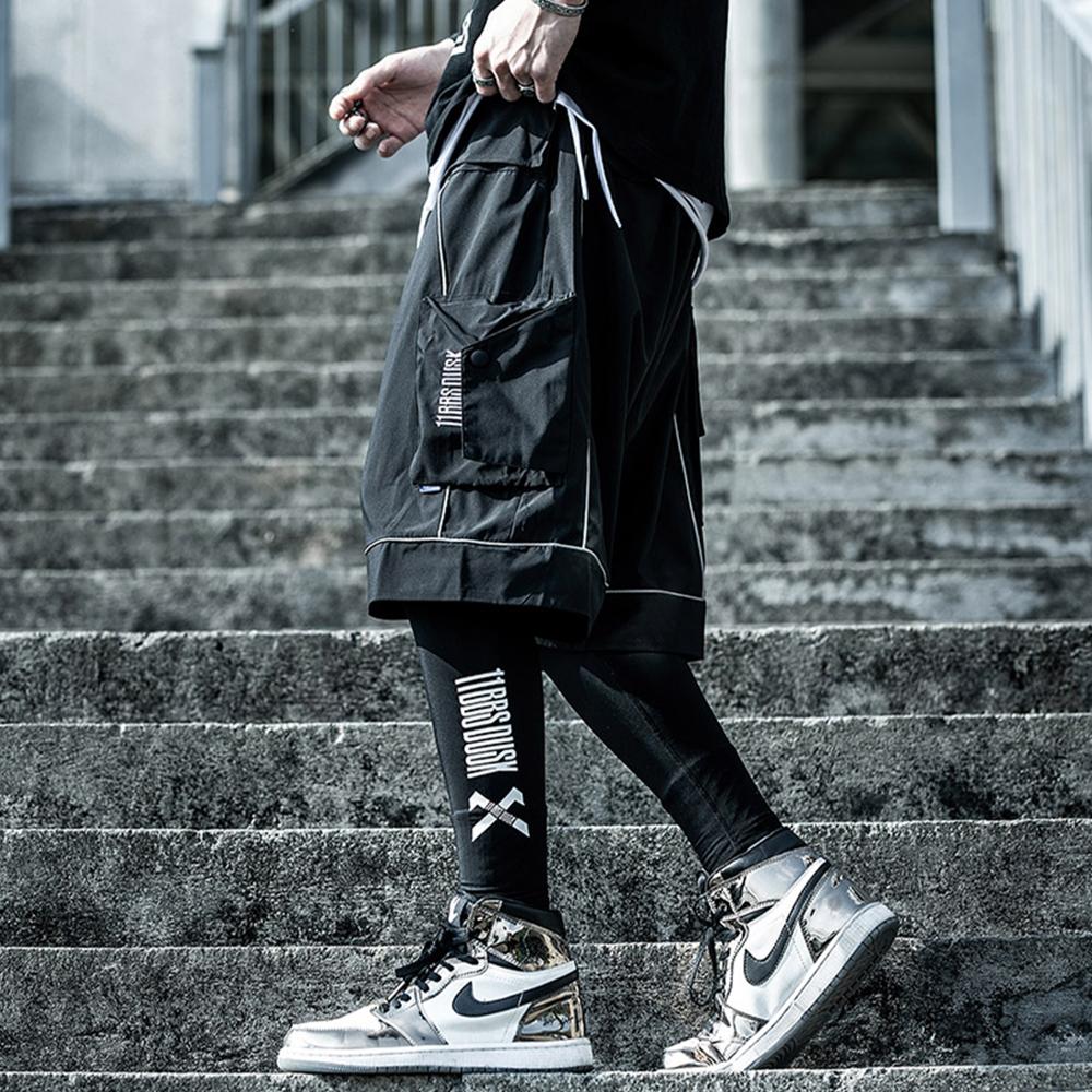 Reflective Hip Hop Shorts Mens  Summer Tactical Knee Length Male Short Pants Joggers Streetwear Cargo Shorts | Vimost Shop.