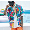 Summer Vintage Hawaiian Shirts Men Hip Hop Japanese Streetwear Ukiyoe Casual Shirt Man Loose Short Sleeve Shirts | Vimost Shop.