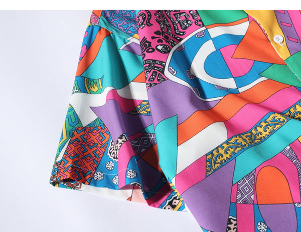 Summer Vintage Hawaiian Shirts Men Hip Hop Japanese Streetwear Ukiyoe Casual Shirt Man Loose Short Sleeve Shirts | Vimost Shop.
