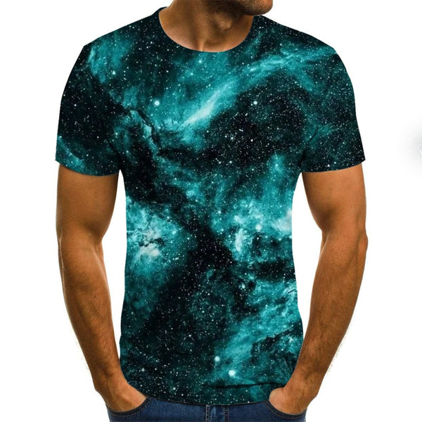 Men's T-shirt beautiful starry sky tops 3D printed short sleeve summer round neck shirt trendy streetwear | Vimost Shop.