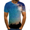 Men's T-shirt beautiful starry sky tops 3D printed short sleeve summer round neck shirt trendy streetwear | Vimost Shop.