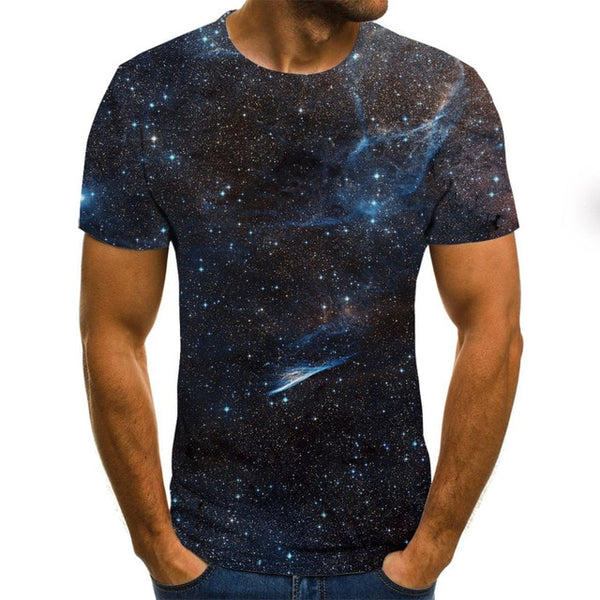 Men's T-shirt beautiful starry sky tops 3D printed short sleeve summer round neck shirt trendy streetwear | Vimost Shop.