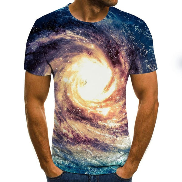 Men's T-shirt beautiful starry sky tops 3D printed short sleeve summer round neck shirt trendy streetwear | Vimost Shop.