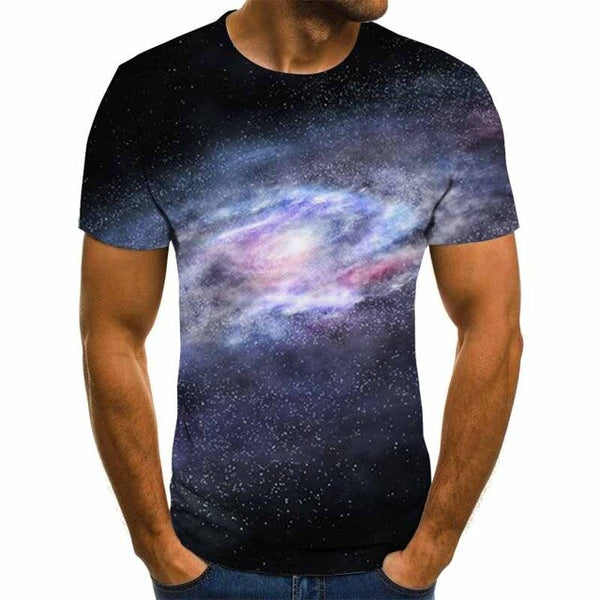 Men's T-shirt beautiful starry sky tops 3D printed short sleeve summer round neck shirt trendy streetwear | Vimost Shop.