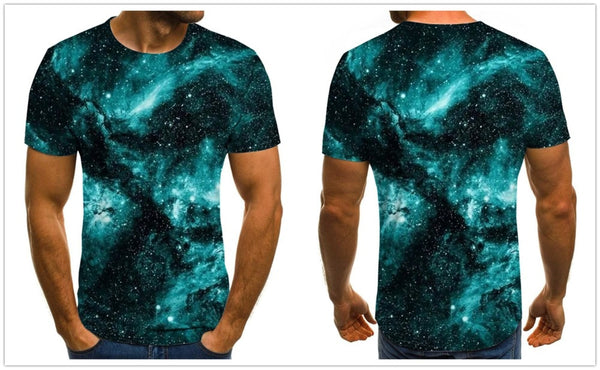 Men's T-shirt beautiful starry sky tops 3D printed short sleeve summer round neck shirt trendy streetwear | Vimost Shop.