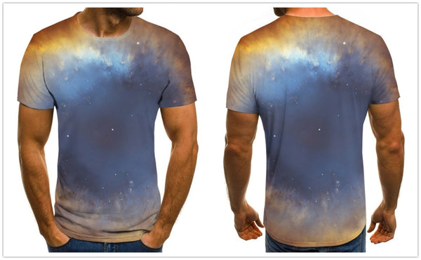 Men's T-shirt beautiful starry sky tops 3D printed short sleeve summer round neck shirt trendy streetwear | Vimost Shop.