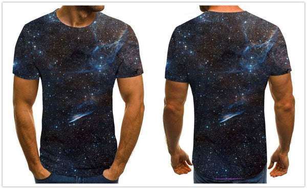 Men's T-shirt beautiful starry sky tops 3D printed short sleeve summer round neck shirt trendy streetwear | Vimost Shop.